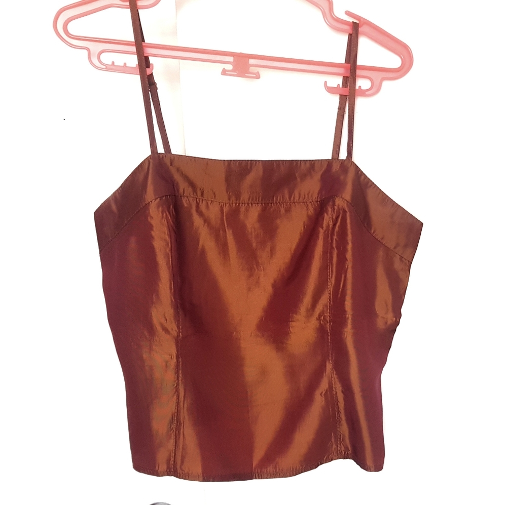 Vintage Iridescent metalic copper strappy top
